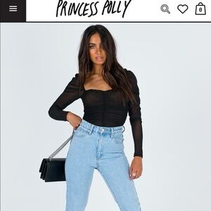 NWT Princess Polly Asher Bodysuit SIZE US6 black